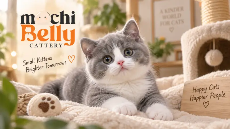 Blue and white British Shorthair kitten