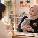 Mochi Belly adoption consultation with a British Shorthair kitten